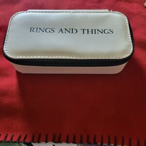 White Zip Jewelry Case NWT